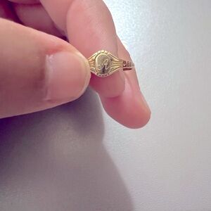 Baby cygnet ring letter A